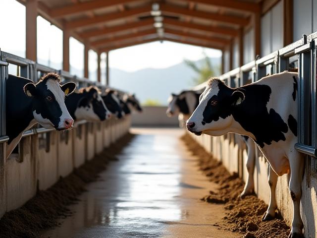 Dairy cows in a clean farm environment