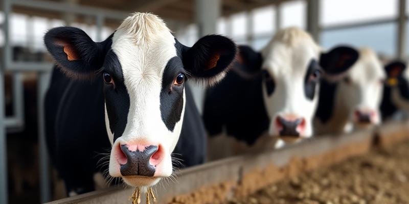 Healthy dairy cattle in a modern New York farm