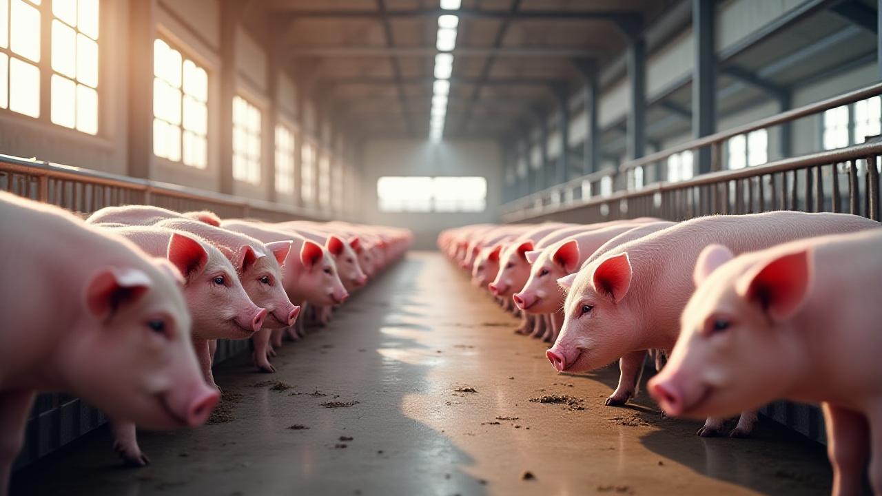 Healthy swine in a modern facility